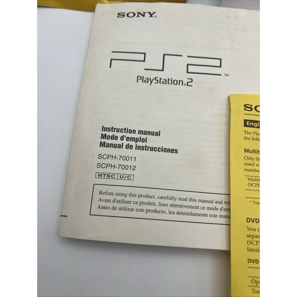 Playstation 2 Console Instruction Manual & Inserts ONLY Sony SCPH-70011 Slim PS2